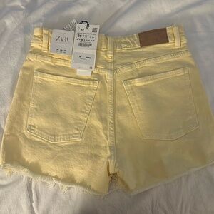Yellow high rise shorts